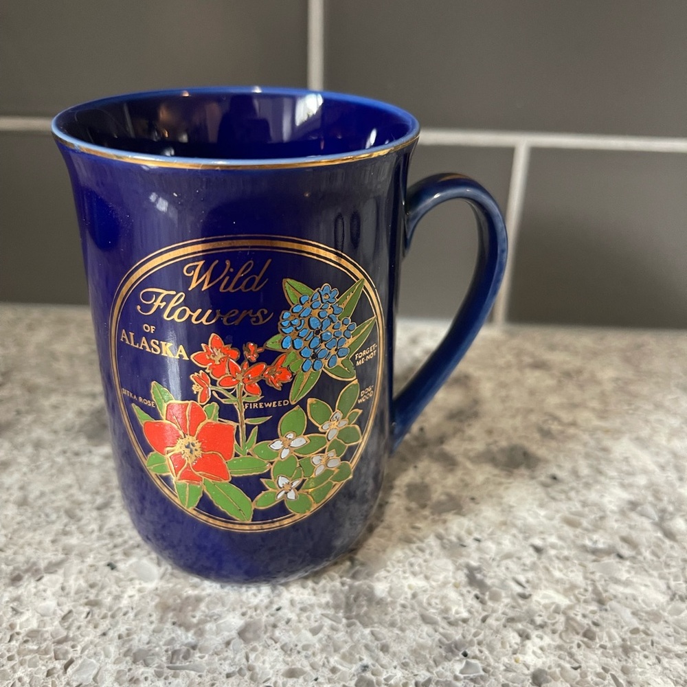 Wild Flowers of Alaska Blue Mug